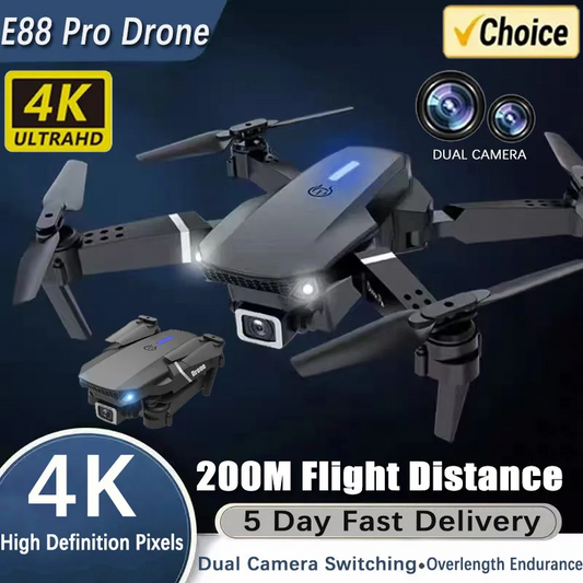 E88Pro RC Drone 4K كاميرا احترافية طائرة درون E88Pro RC بكاميرا 4K