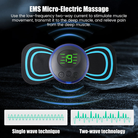 جهاز تدليك الرقبة EMS صغير محمول، جهاز كهربائي لتمديد الرقبة لتخفيف آلام عضلات الرقبة واسترخاء الكتف 