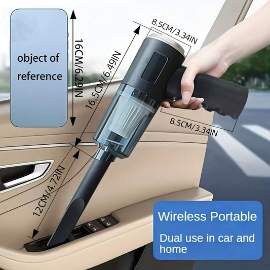 مكنسة كهربائية 3 في 1 مدمجة بالشفط والنفخ مع شحن USB ومكنسة كهربائية صغيرة للسيارات والمنزل