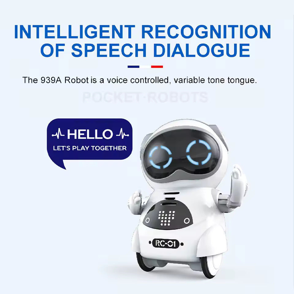 939A Pocket RC Robot Talking Interactive Dialogue Voice Recognition Record Singing Dancing Telling Story Mini Robot Toys Gift